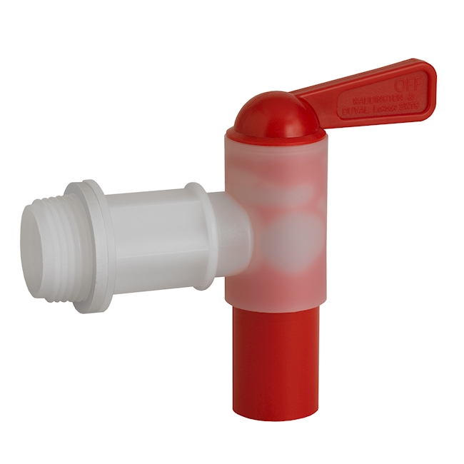 Stopcock 3/4'', PE-HD, red/white